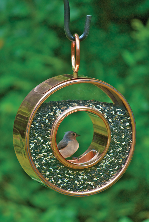 Round Fly Thru Copper Birdfeeder Wild Bird Feeder
